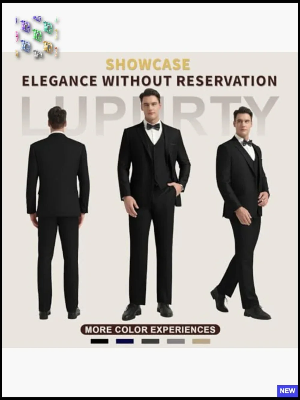 Slim Fit Business Suit Set Modern One Button Blazer Vest Pants Formal Elegant